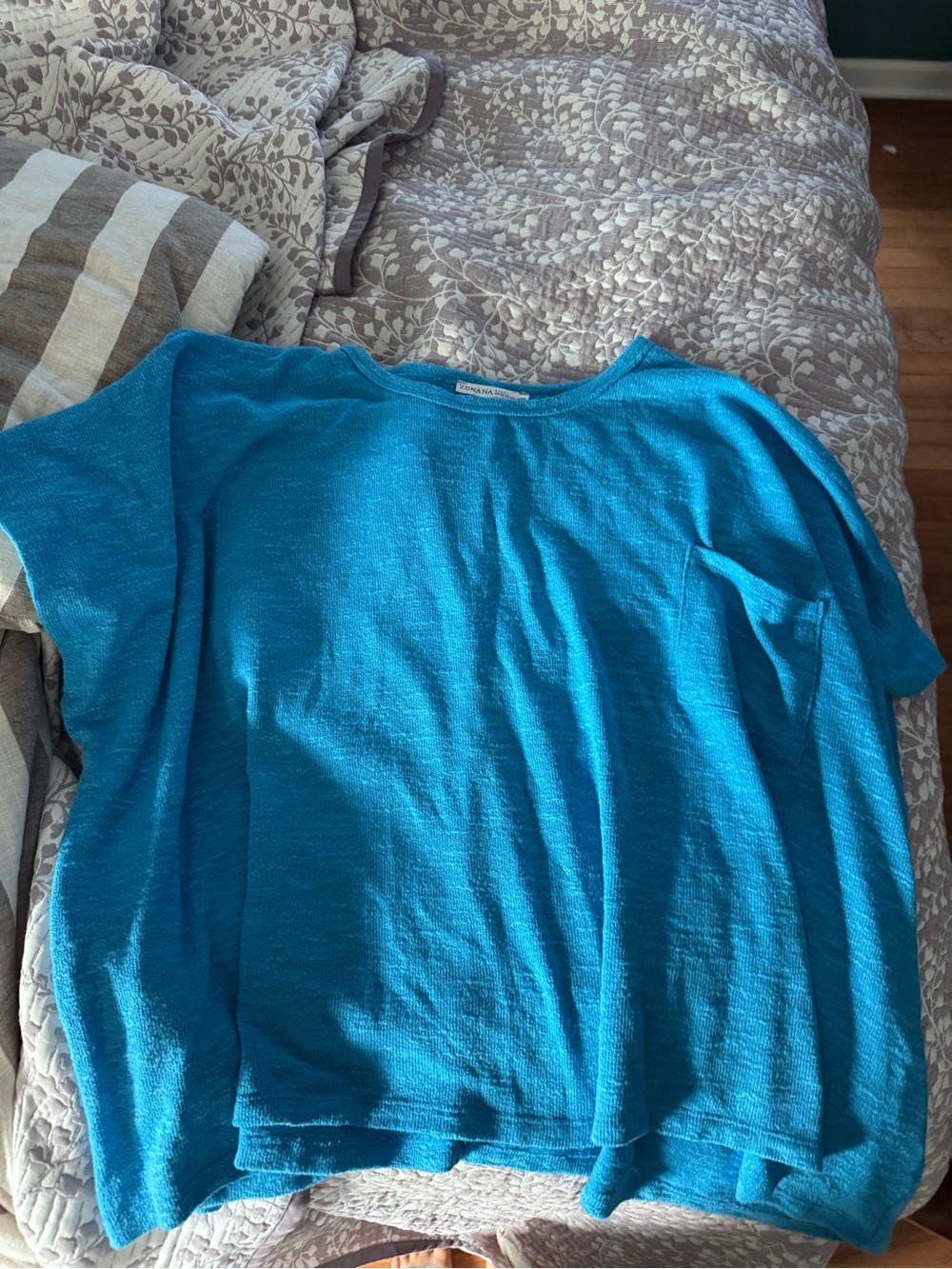 Zenana Outfitters Bright Turquoise Short Sleeve